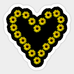 sunflower heart, sunflower, sunflowers, flowers, Sticker